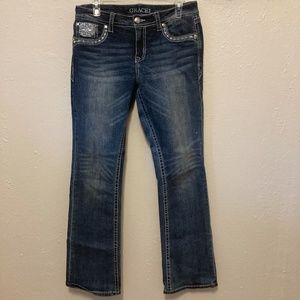 Grace in LA Western Jeans Easy Fit Bootcut Stretch